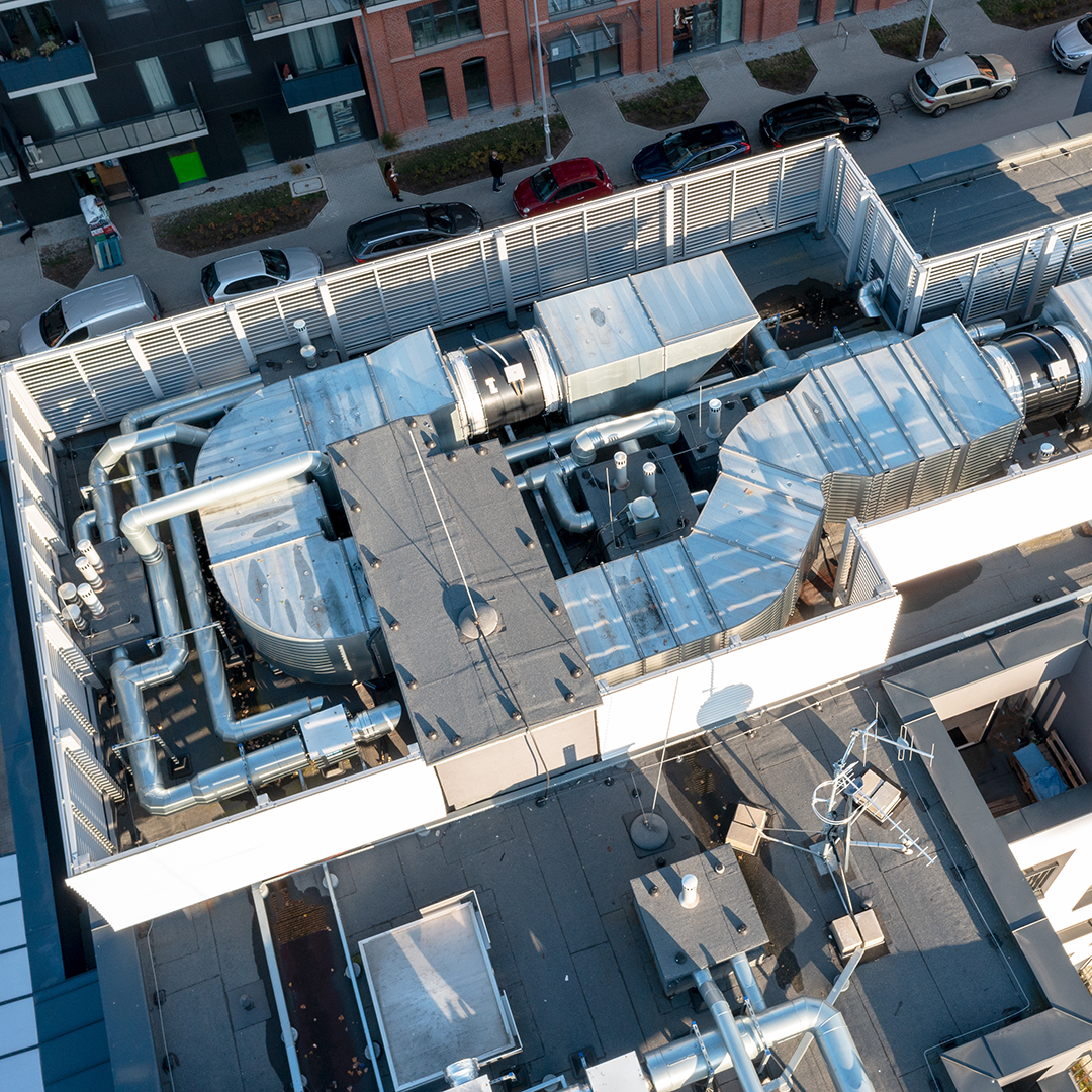 overhead rooftop hvac system