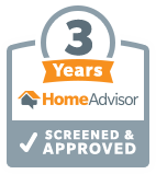 3 Years HomeAdvisor Screened & Approved Badge